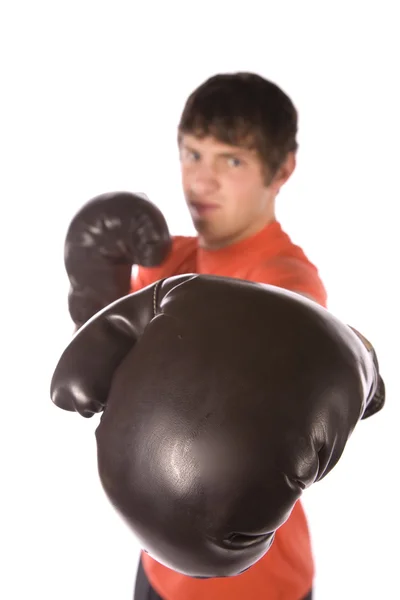 Людина, екіпірування для боксу — стокове фото