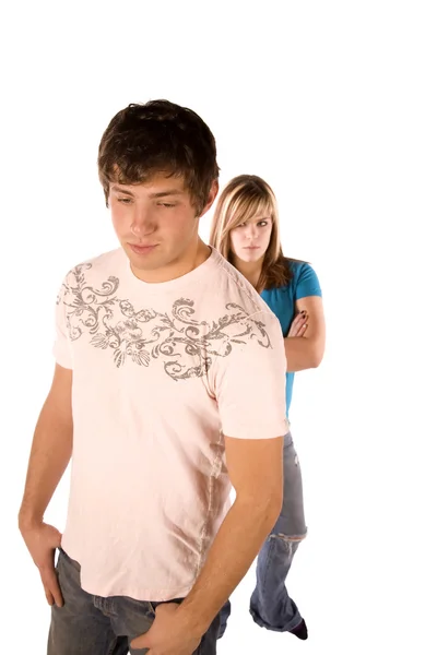 Teen boy standing with his girlfriend — Stock Photo, Image