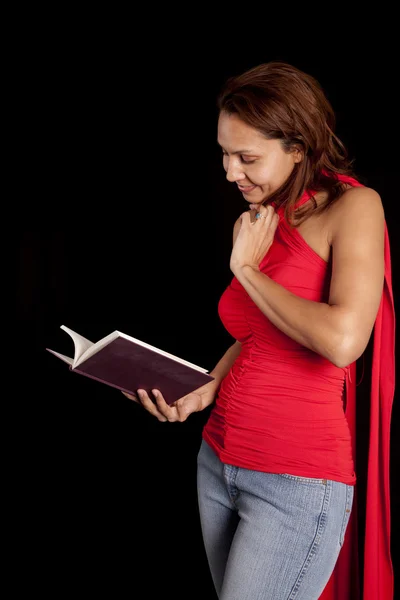 Feliz com a leitura — Fotografia de Stock