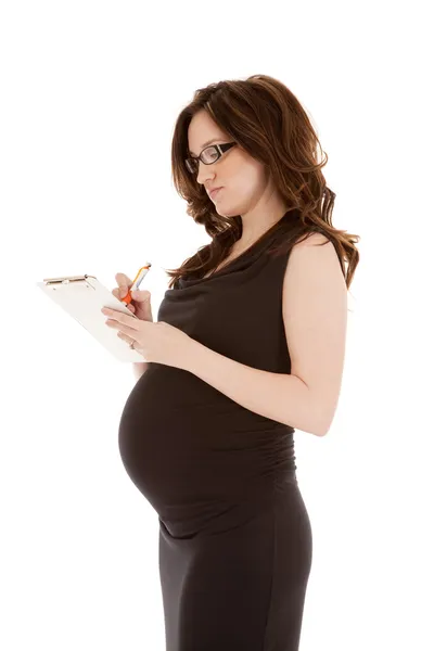 Taking notes pregnant — Stock Photo, Image