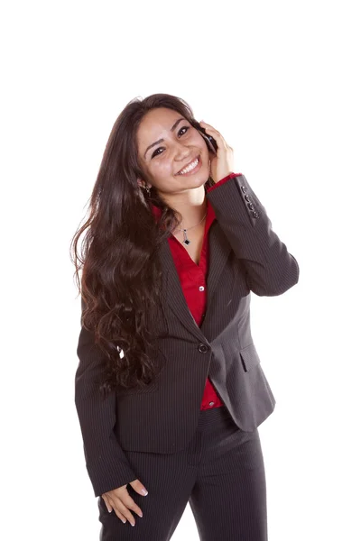 Business woman on phone happy — Stock Photo, Image