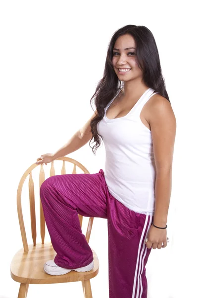 Fitness outfit by chair — Stock Photo, Image