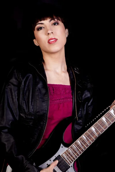 Vrouw gitaar — Stockfoto