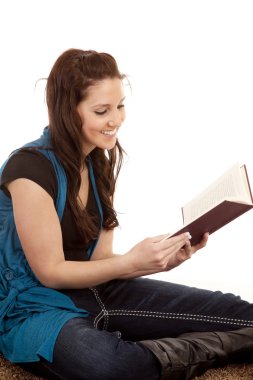 kadın kitap gülümseme oturmak