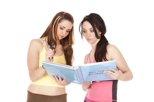 Women looking folder — Stock Photo, Image