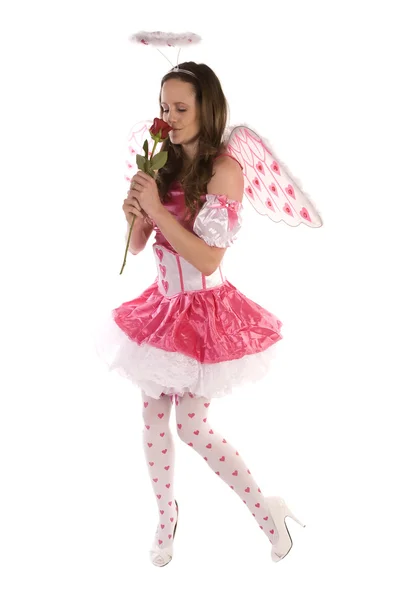 Smelling rose wings — Stock Photo, Image