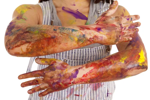 Pintura nos braços — Fotografia de Stock