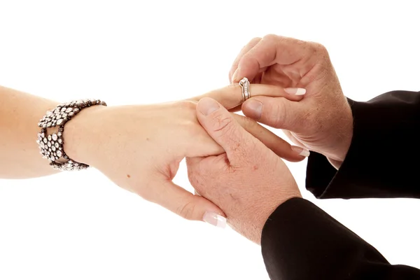 Ring on finger — Stock Photo, Image