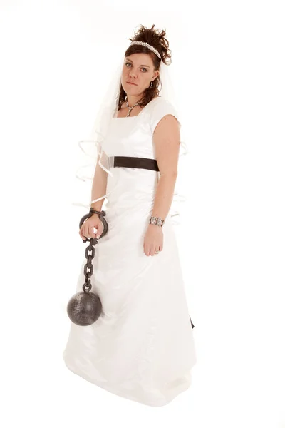 Sad bride chain — Stock Photo, Image