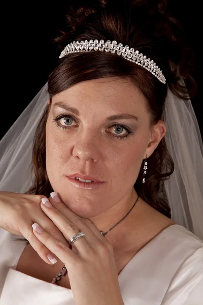 Serio faccia sposa — Foto Stock