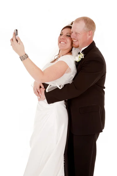 Λήψη φωτογραφιών γάμου τηλέφωνο — Φωτογραφία Αρχείου