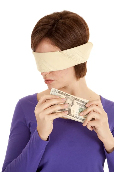 Blind fold geld — Stockfoto