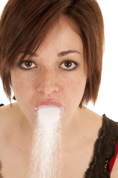 口の中の砂糖 — ストック写真