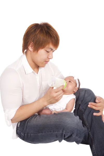 Father holding on to his new baby — Stock Photo, Image