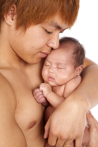Father holding on to his new baby — Stock Photo, Image