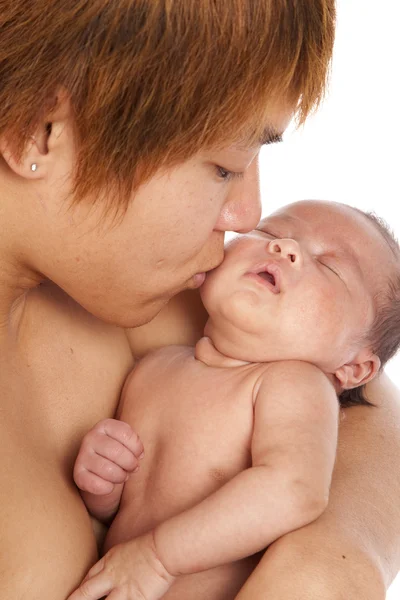 Father holding on to his new baby — Stock Photo, Image