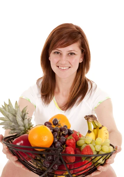 Hand fruit bowl — Stock Photo, Image