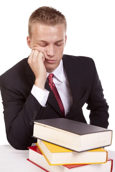 Man not wanting to study — Stock Photo, Image