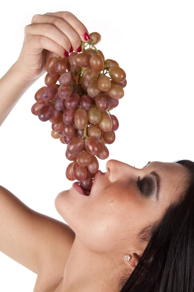 Closeup comendo uvas — Fotografia de Stock