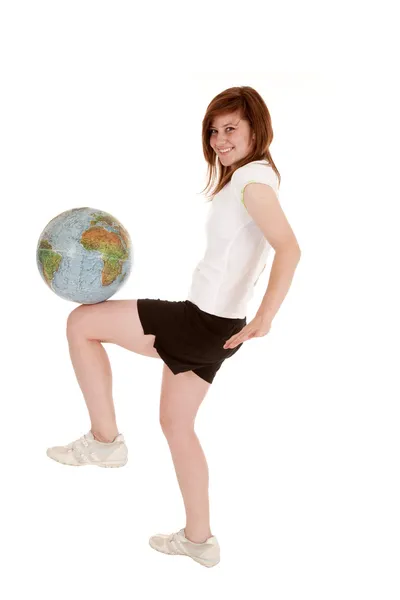 Happy globe knee — Stock Photo, Image