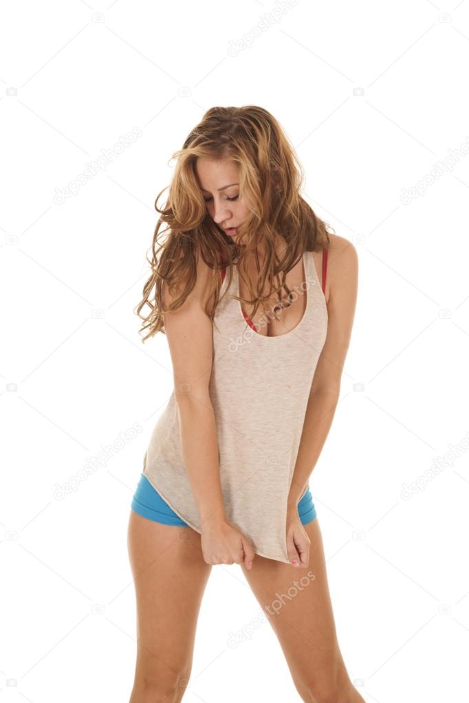 Woman sleepwear pull down shirt Stock Photo by ©alanpoulson 29813789