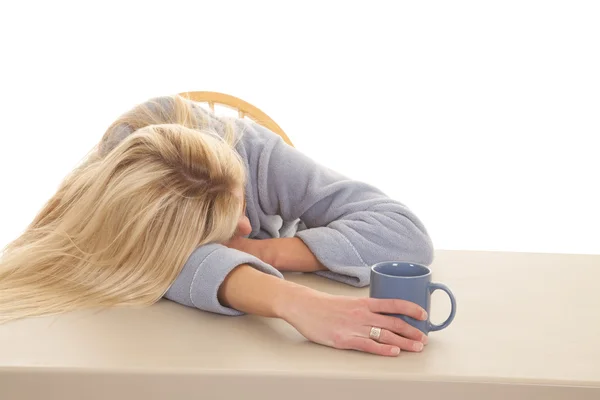 Woman robe cup lay on table — Stock Photo, Image