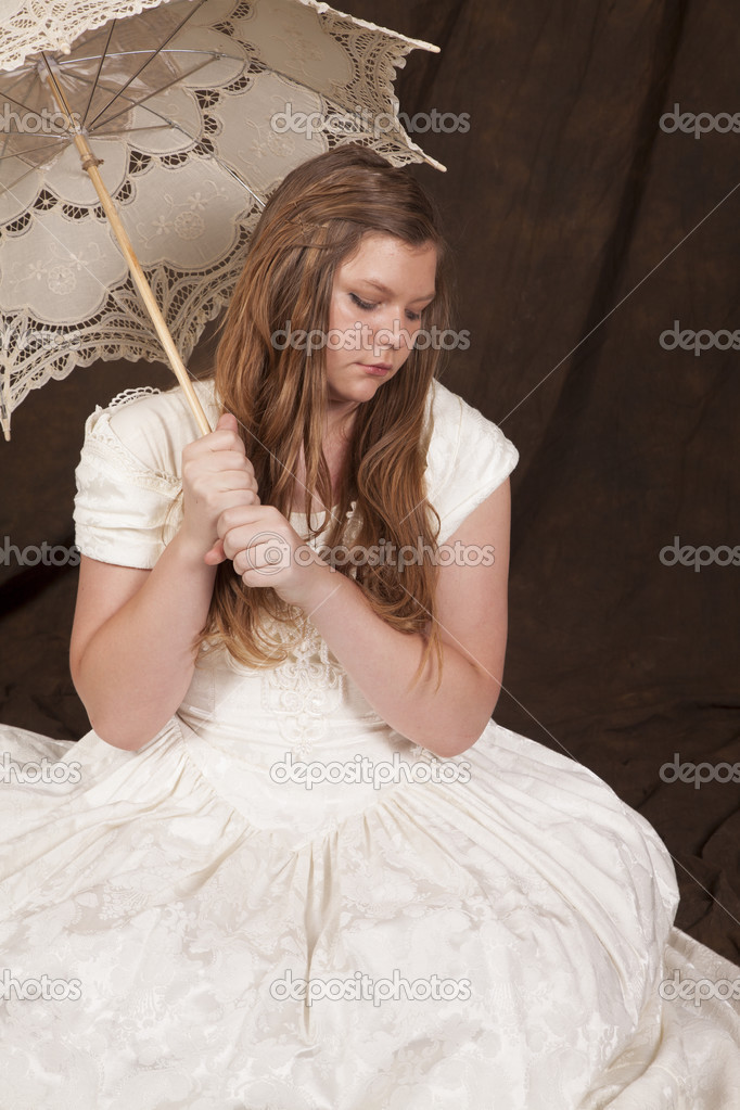 umbrella white dress