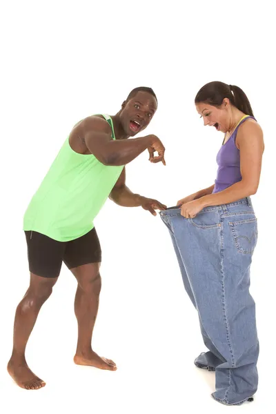 Fitness man vrouw gewicht verliezen — Stockfoto