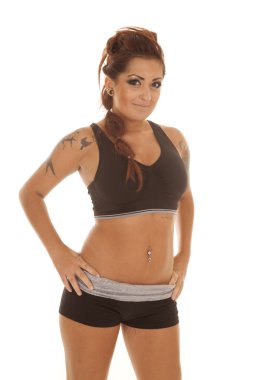 kadın dövme fitness stand gülümseme