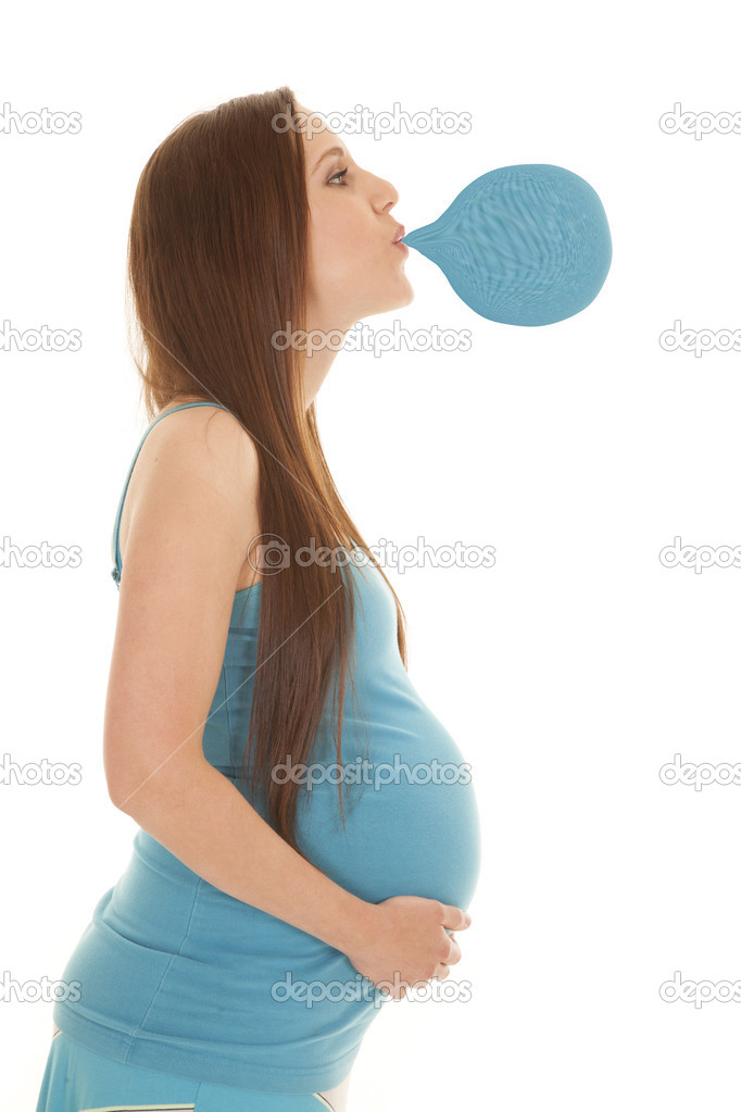 Pregnant blow bubble with gum