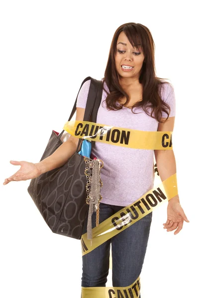 Caution shopper wrapped what — Stock Photo, Image