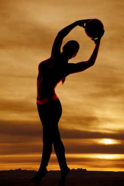 siluet kadın voleybol arch sağa