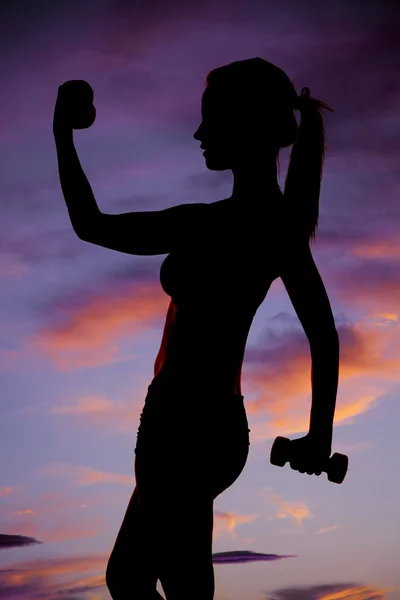 Gewichtheben Silhouette Teenager — Stockfoto