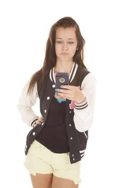 Cell phone pout girl — Stock Photo, Image