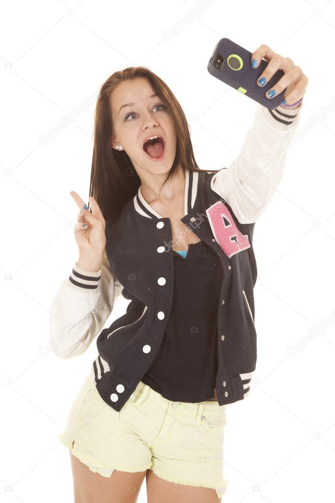 Girl taking picture of self