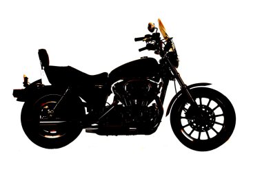 silhouette motorcycle side clipart