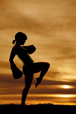siluet kadın boks kick