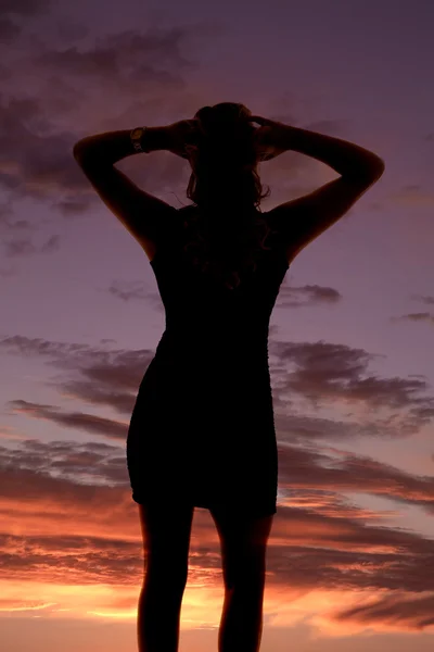 Vingers in haar silhouet — Stockfoto