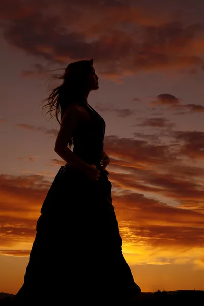 kadın silueti resmi elbise saç darbe