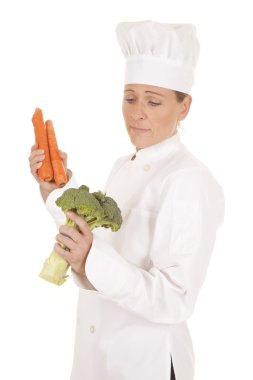 aşağıya bak kadın aşçı sebze