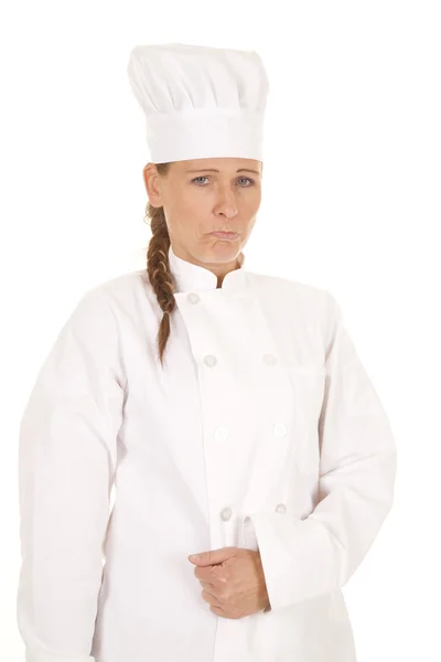 Vrouw chef-kok triest — Stockfoto