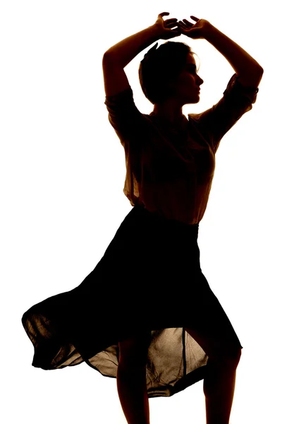 Silhouette donna gonna pura danza chiudere — Foto Stock