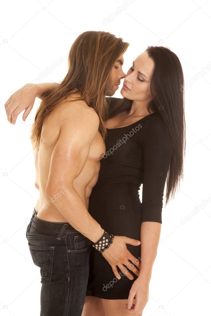 Man no shirt woman black dress kiss — Stock Photo © alanpoulson ... Man no shirt woman black dress kiss — Stock Photo © alanpoulson ...