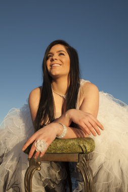 kadın resmi elbise buz gülümseme bakmak kadar tezgah