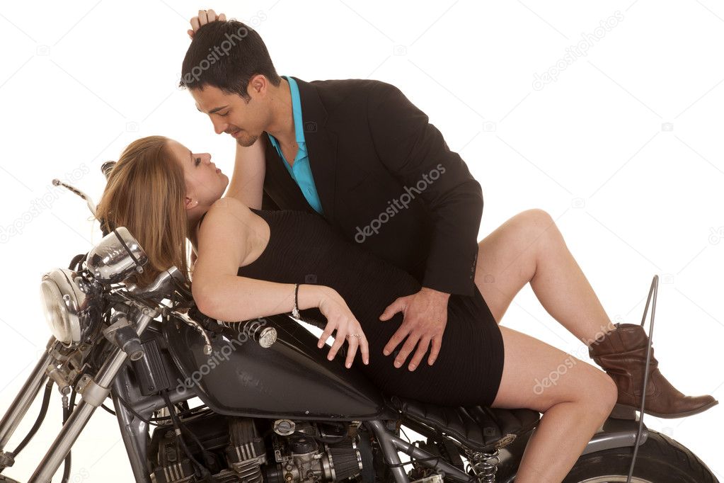 Couple Lay On Motorcycle Him Lean Stock Photo By C Alanpoulson 38550855