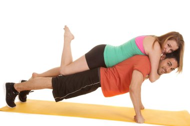 arka bacak pushup kadın yapan erkek