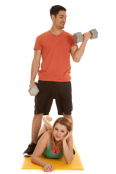 Man work out over woman — Stock Photo, Image