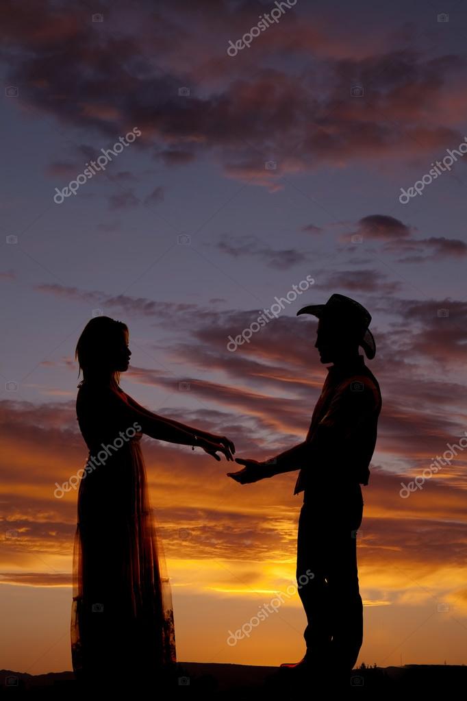 Couple Cowboy Almost Hold Hands Silhouette Stock Photo By C Alanpoulson Couple Cowboy Almost Hold Hands Silhouette Stock Photo By C Alanpoulson
