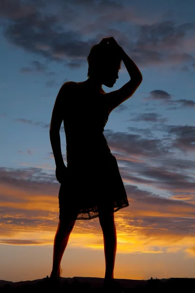 Silhouette abito donna provile di faccia — Foto Stock