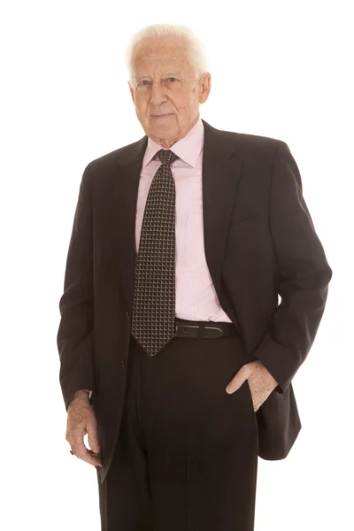 Elderly business man in suit — Stock Photo, Image